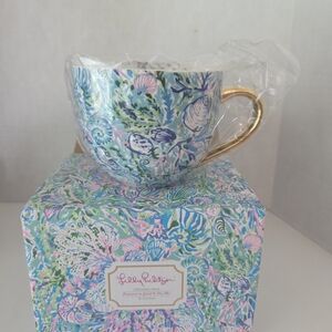 Lilly Pulitzer Floral Mug with Gold Handle